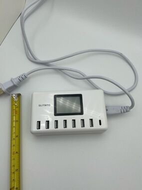 7-Port USB Charging Hub in White